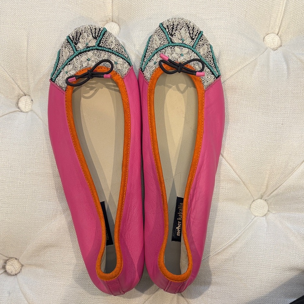 Meher Kakalia Vibrant Pink and Orange Women's Flats